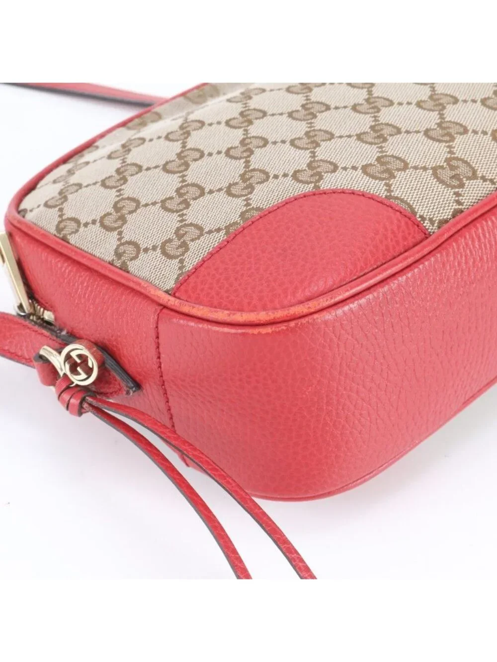 ★SOLD★ Gucci GG Canvas Leather Shoulder Bag Crossbody - Picture 4 of 12